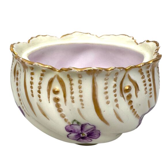 Vintage Limoges France Trinket Dish 4.5" White Floral Porcelain Hand Painted - Picture 3 of 10